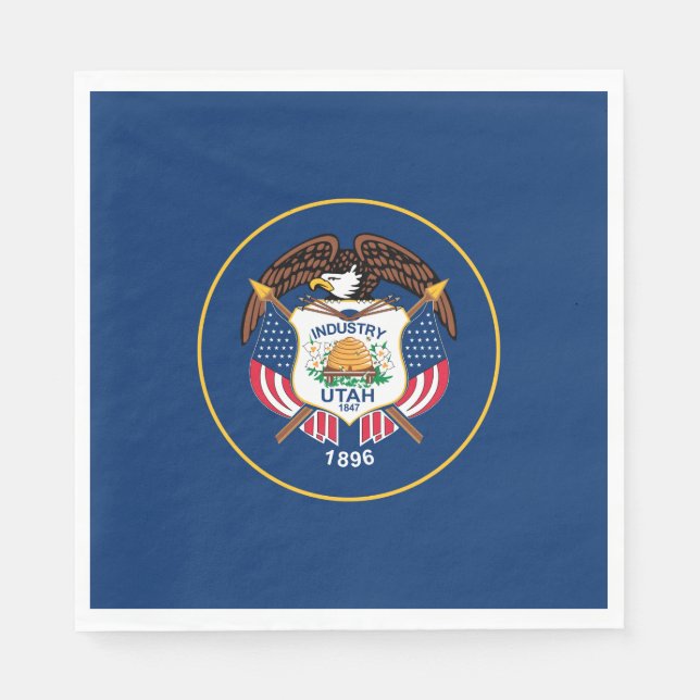 Staatsflagge von Utah Serviette (Vorderseite)