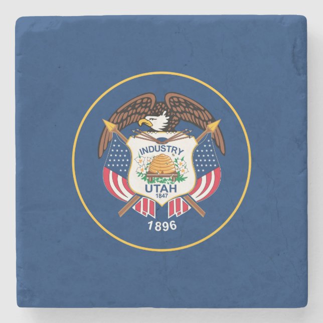 Staatsflagge von Utah Steinuntersetzer (Vorderseite)