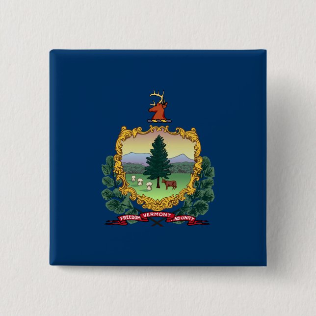 Staatsflagge von Vermont Button (Vorderseite)