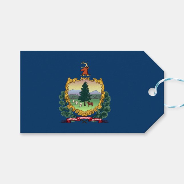 Staatsflagge von Vermont Geschenkanhänger (Vorderseite (Horizontal))