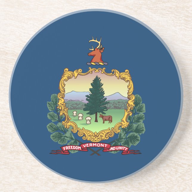 Staatsflagge von Vermont Getränkeuntersetzer (Vorne)