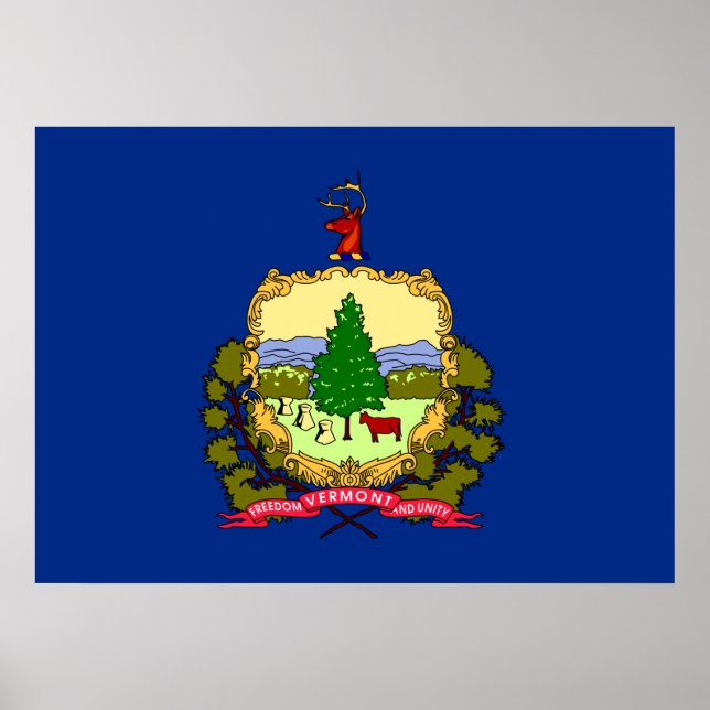 Staatsflagge von Vermont Poster (Vorne)