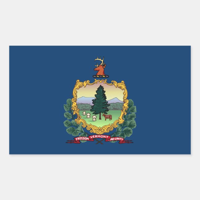 Staatsflagge von Vermont Rechteckiger Aufkleber (Vorderseite)