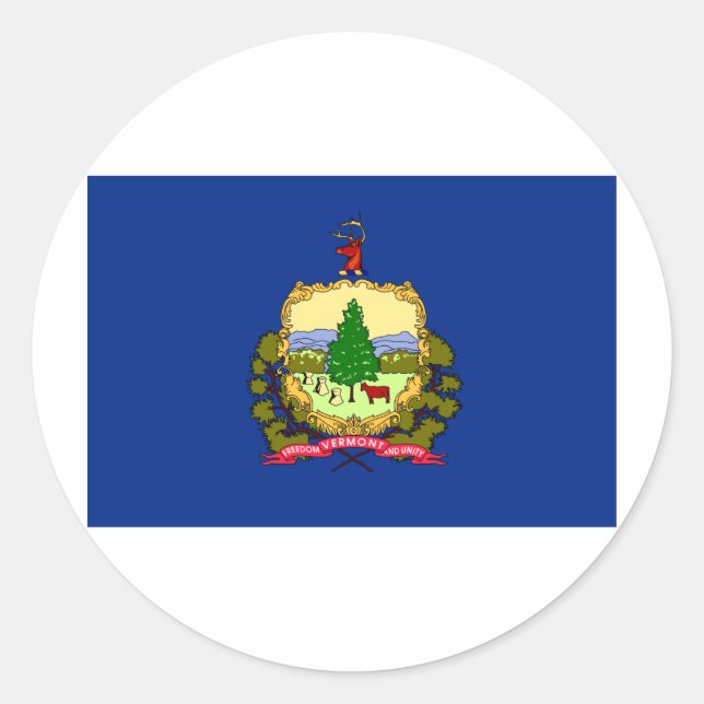 Staatsflagge von Vermont Runder Aufkleber (Vorderseite)