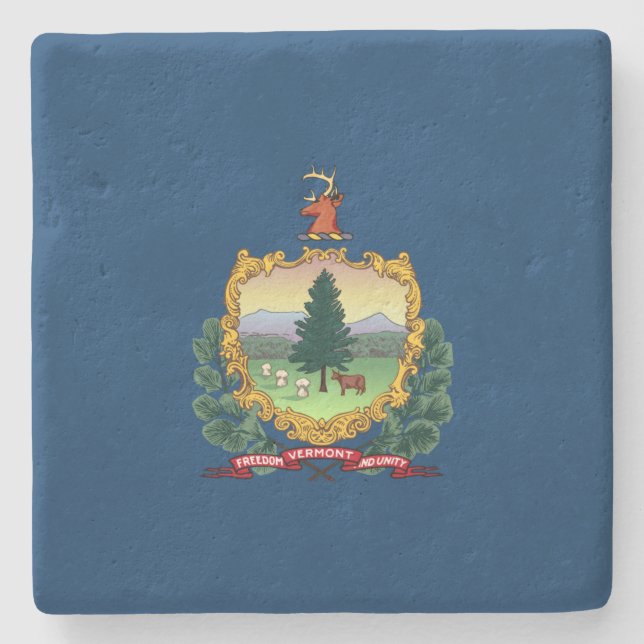 Staatsflagge von Vermont Steinuntersetzer (Vorderseite)