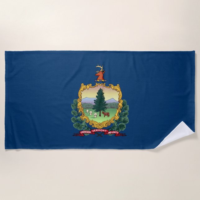 Staatsflagge von Vermont Strandtuch (Vorderseite)