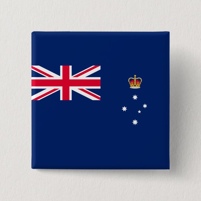 Staatsflagge von Victoria (Australien) Button (Vorderseite)