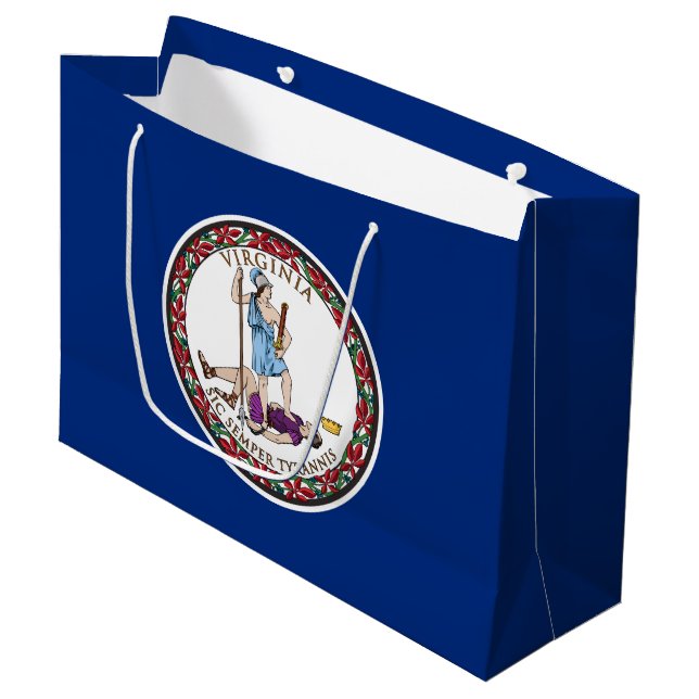 Staatsflagge von Virginia Große Geschenktüte (Vorderseite Schrägansicht)