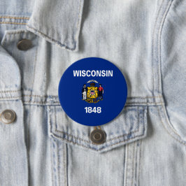 Staatsflagge von Wisconsin Button
