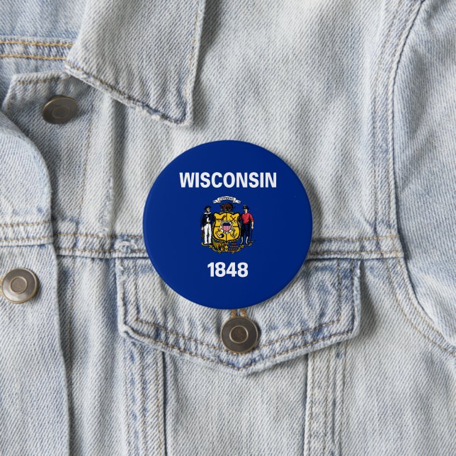 Staatsflagge von Wisconsin Button (Beispiel)