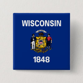 Staatsflagge von Wisconsin Button
