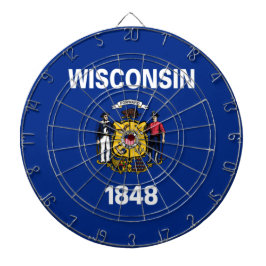 Staatsflagge von Wisconsin Dartscheibe