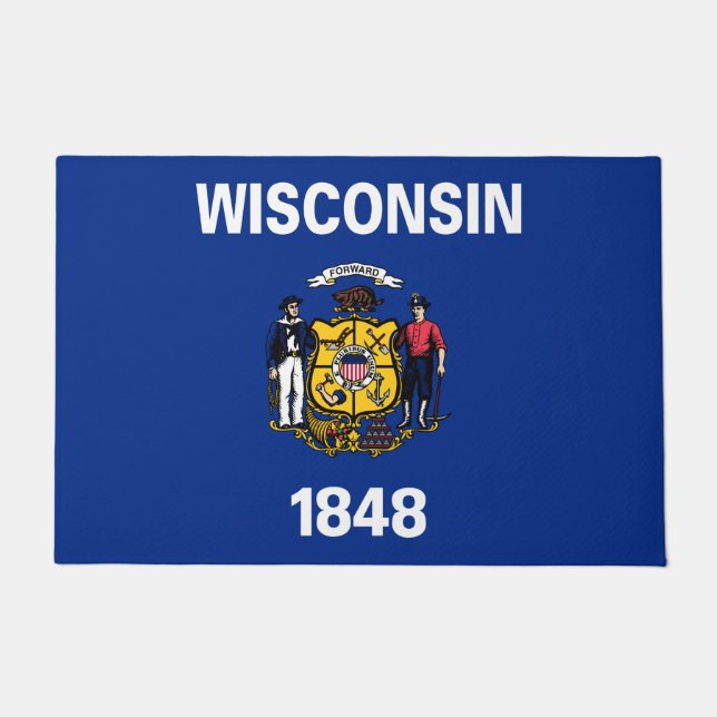 Staatsflagge von Wisconsin Fußmatte (Vorderseite)