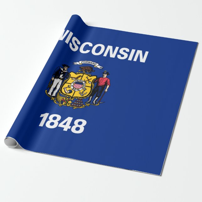 Staatsflagge von Wisconsin Geschenkpapier (Ungerollt)