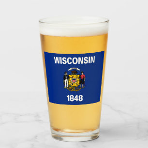 Staatsflagge von Wisconsin Glas