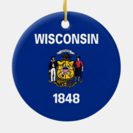 Staatsflagge von Wisconsin Keramik Ornament