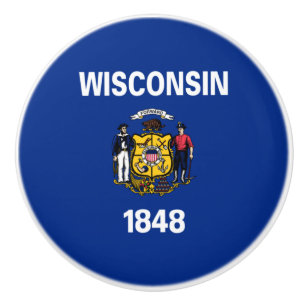 Staatsflagge von Wisconsin Keramikknauf