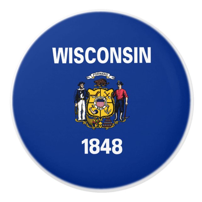 Staatsflagge von Wisconsin Keramikknauf (Vorderseite)