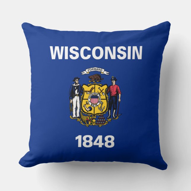 Staatsflagge von Wisconsin Kissen (Vorderseite)