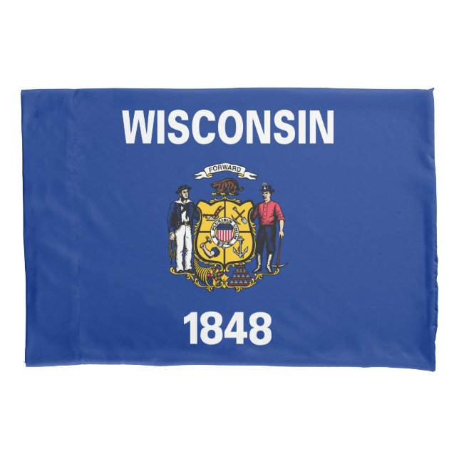 Staatsflagge von Wisconsin Kissenbezug (Vorderseite)