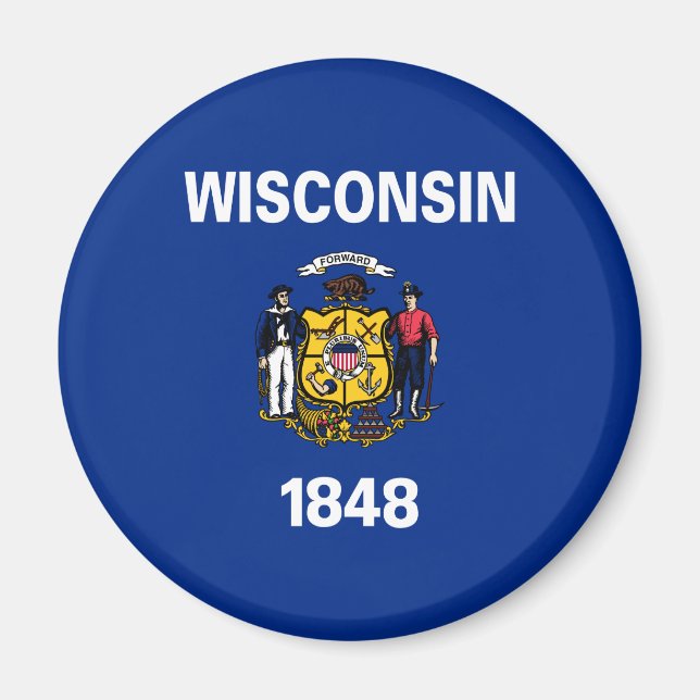 Staatsflagge von Wisconsin Magnet (Vorne)
