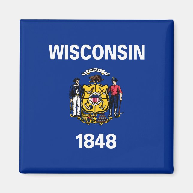 Staatsflagge von Wisconsin Magnet (Vorne)