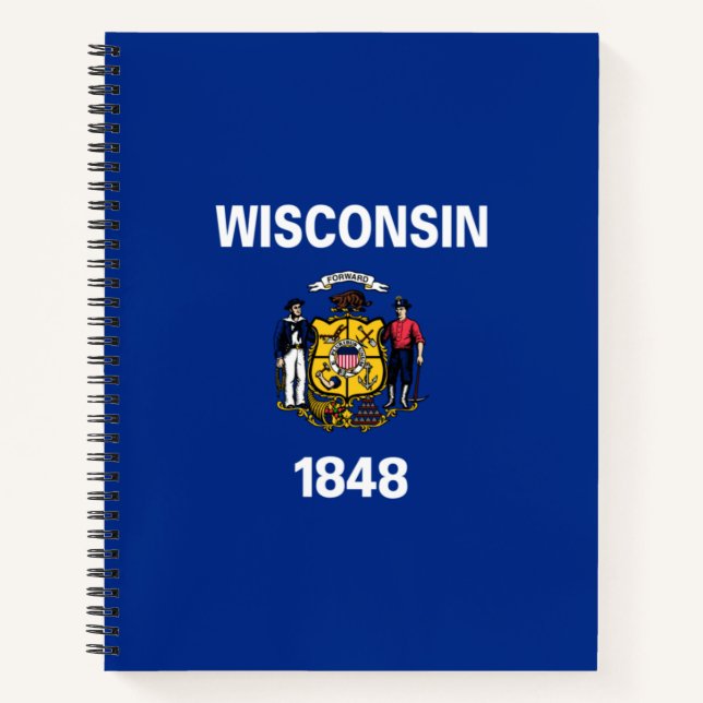 Staatsflagge von Wisconsin Notizbuch (Vorderseite)