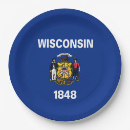 Staatsflagge von Wisconsin Pappteller