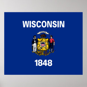Staatsflagge von Wisconsin Poster