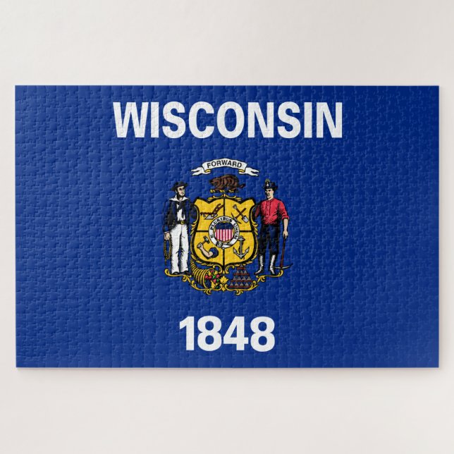 Staatsflagge von Wisconsin Puzzle (Horizontal)