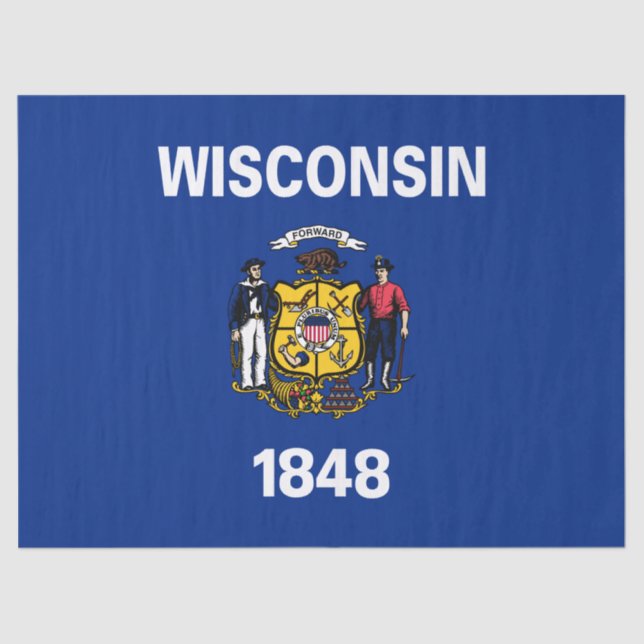 Staatsflagge von Wisconsin Seidenpapier (Vorderseite)