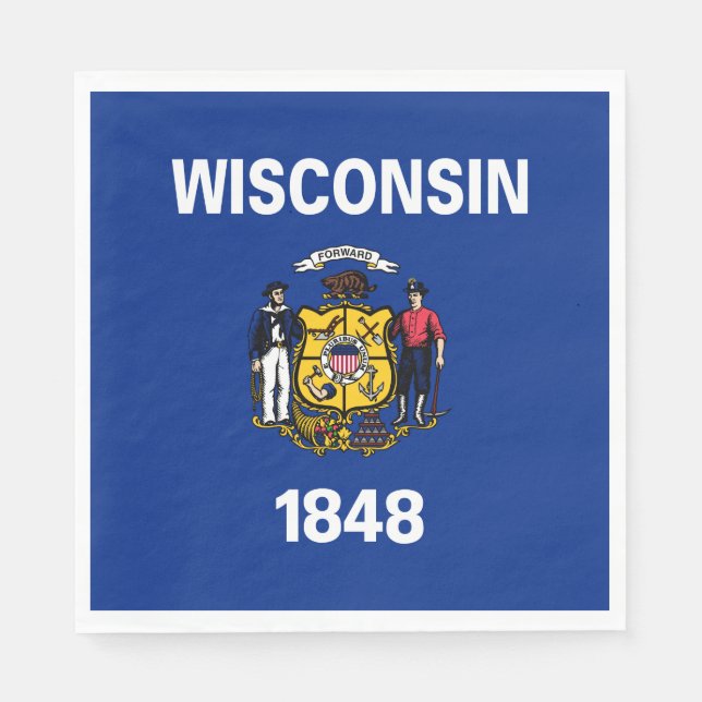 Staatsflagge von Wisconsin Serviette (Vorderseite)