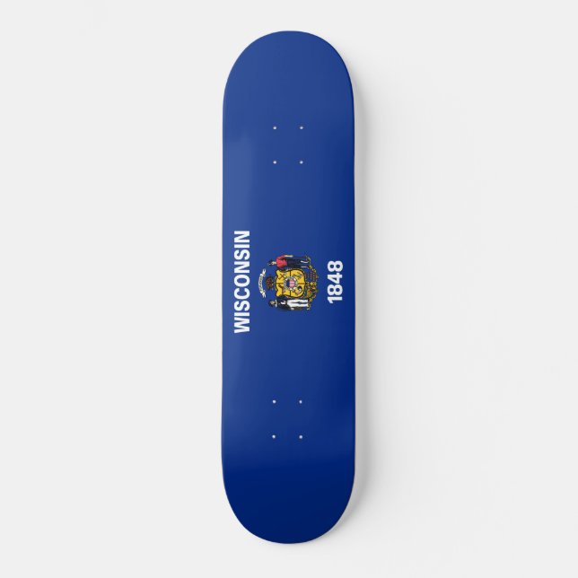 Staatsflagge von Wisconsin Skateboard (Vorderseite)