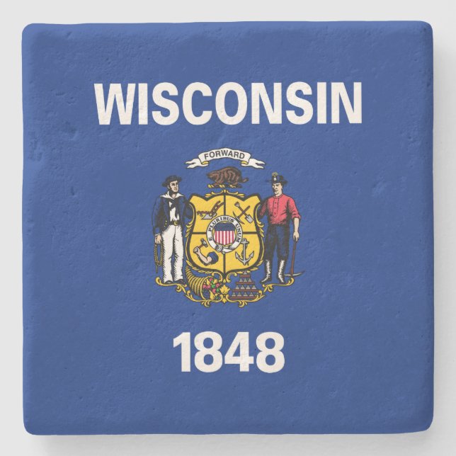 Staatsflagge von Wisconsin Steinuntersetzer (Vorderseite)