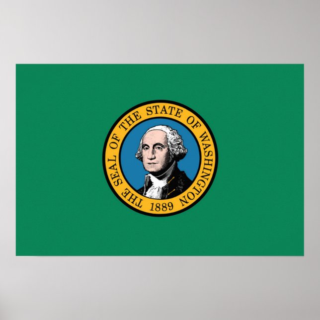 Staatsflagge Washington, USA Poster (Vorne)