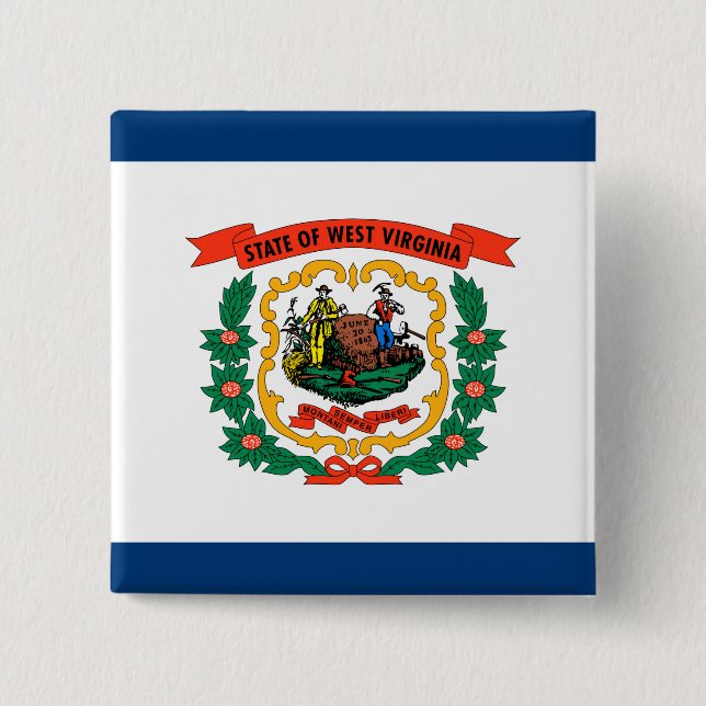 Staatsflagge West Virginia Button (Vorderseite)