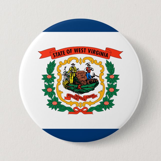Staatsflagge West Virginia Button (Vorderseite)