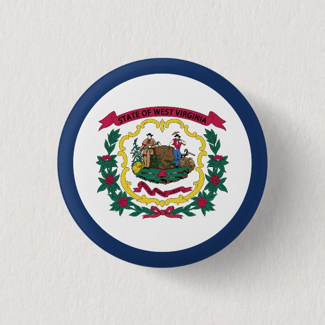 Staatsflagge West Virginia Button (Vorderseite)