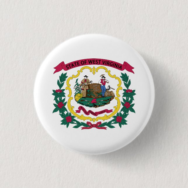 Staatsflagge West Virginia Button (Vorderseite)