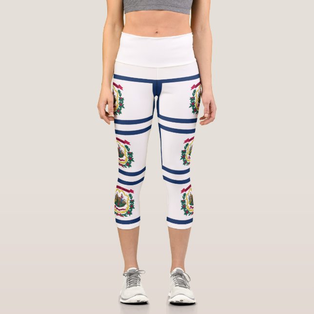Staatsflagge West Virginia Capri Leggings (Vorderseite)