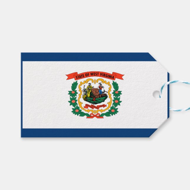 Staatsflagge West Virginia Geschenkanhänger (Vorderseite (Horizontal))