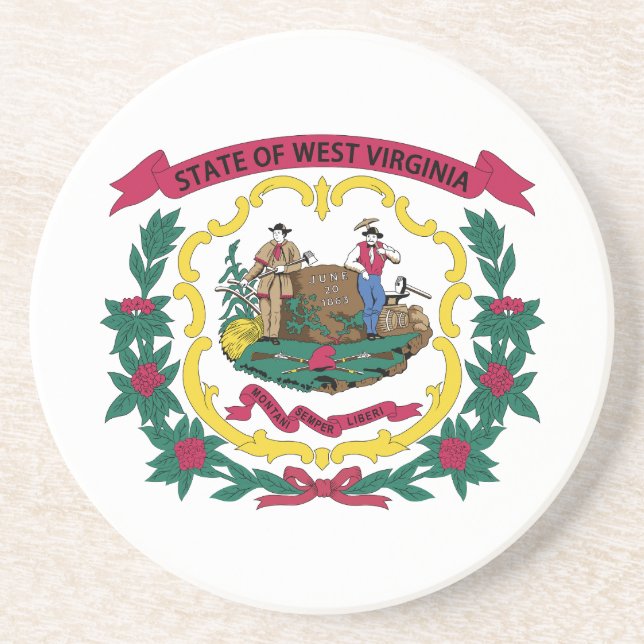 Staatsflagge West Virginia Getränkeuntersetzer (Vorne)