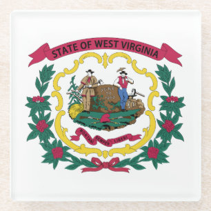 Staatsflagge West Virginia Glasuntersetzer