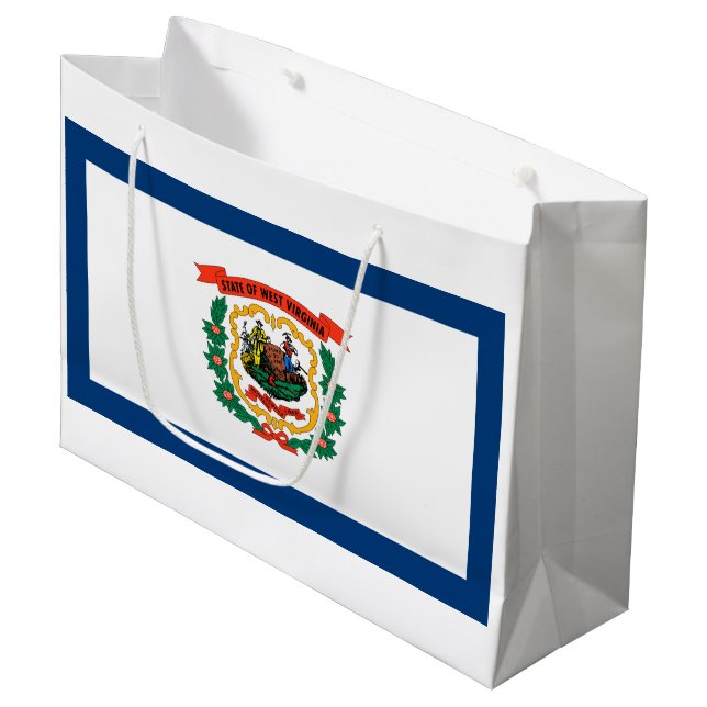 Staatsflagge West Virginia Große Geschenktüte (Vorderseite Schrägansicht)
