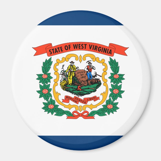 Staatsflagge West Virginia Magnet (Vorne)