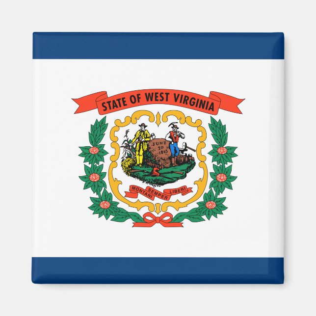 Staatsflagge West Virginia Magnet (Vorne)