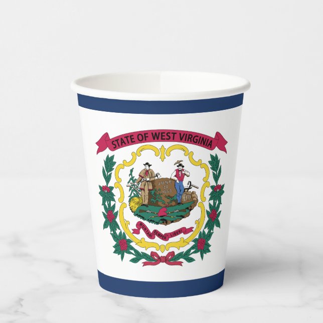 Staatsflagge West Virginia Pappbecher (Links)