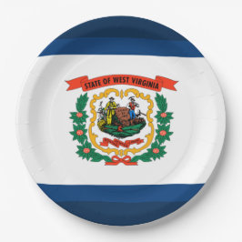 Staatsflagge West Virginia Pappteller