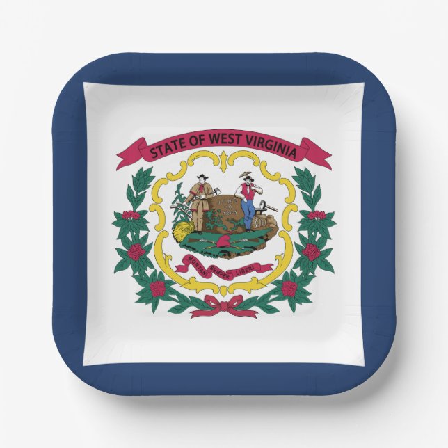 Staatsflagge West Virginia Pappteller (Vorderseite)