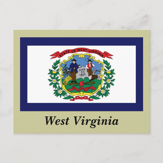 Staatsflagge West Virginia Postkarte (Vorderseite)